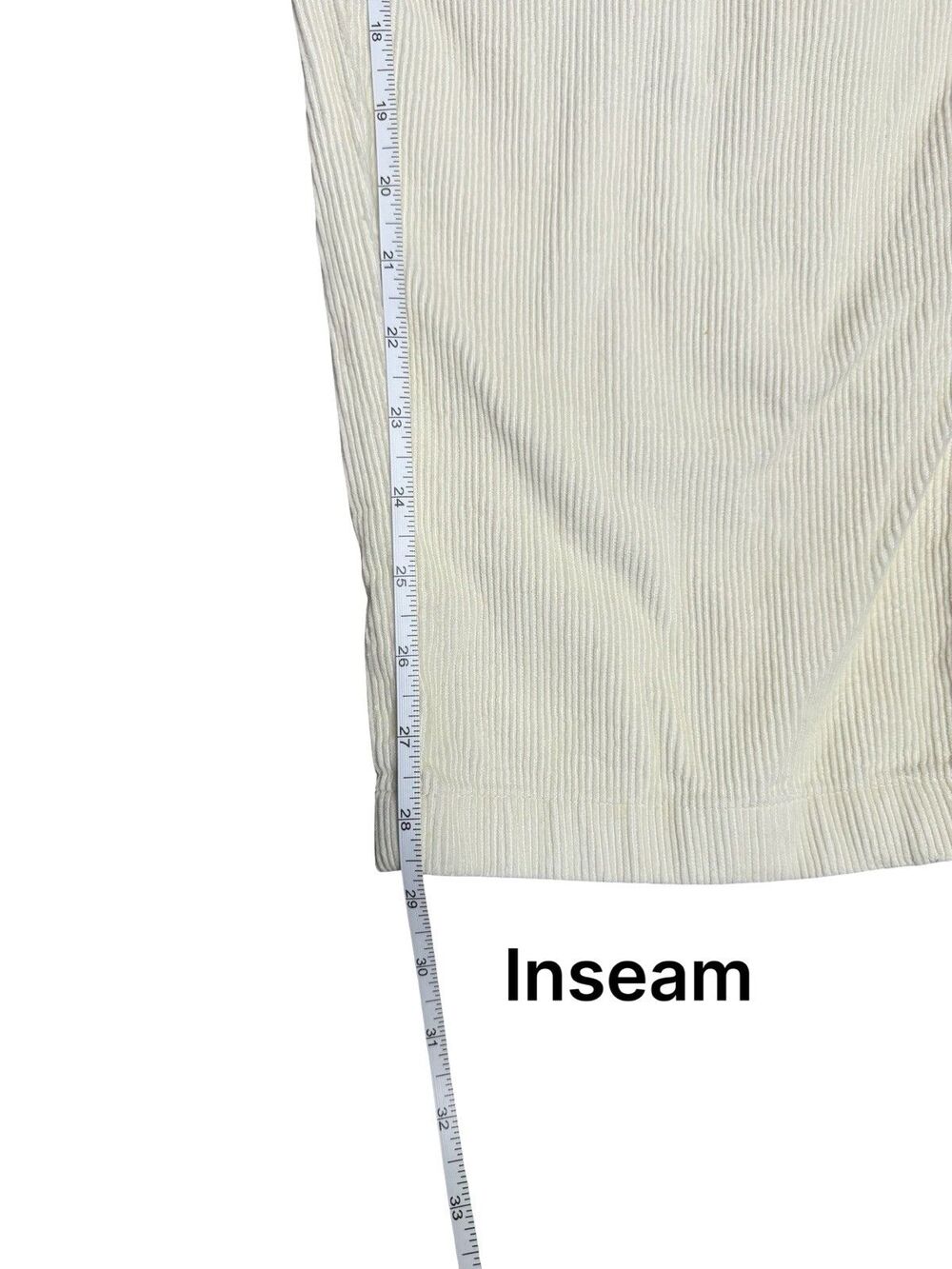 LL Bean Straight Corduroy Pants Womens 12 Cream White Heavy Cotton Favorite Fit - Picture 6 of 9